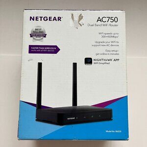 NETGEAR AC750 Dual Band WiFi Router / R6020 4 Port 300 + 400 Mbps